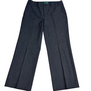 Ralph Lauren RL 10P Sanderson Dark Gray Flat Front Dress Pants Womens Career